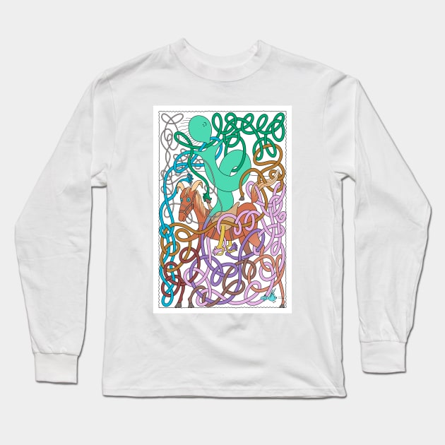 Mr Squiggly Giddy Up Long Sleeve T-Shirt by becky-titus